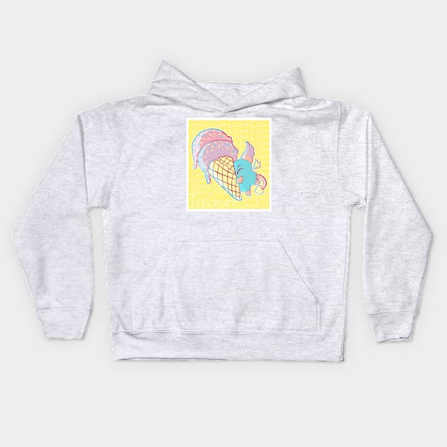 Ice Cream Kids Hoodie by DustbunnyStudios